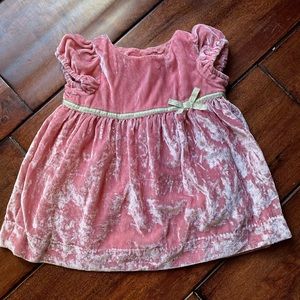 Baby Gap pink crushed velvet holiday dress size 3-6months